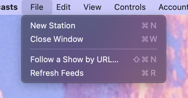 Use Follow show by URL in apple podcasts
